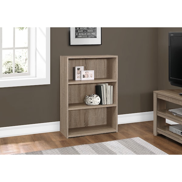 Bookshelf, Bookcase, 4 Tier, 36H, Office, Bedroom, Laminate, Brown, Transitional